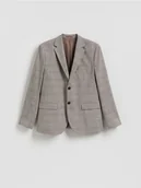 Kurtki męskie - Reserved - Marynarka slim fit w kratę - brązowy - miniaturka - grafika 1