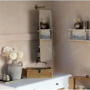 Lustro obrotowe z półkami stare złoto 80 cm - Lustra - miniaturka - grafika 1