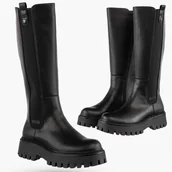 Botki damskie - Kozaki Damskie BIG STAR Ocieplane Botki Wysokie Czarne OO274146 Czarny 38 - miniaturka - grafika 1