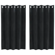 Zasłony - Zasłony vidaXL Czarne Poliester 140 x 140 cm Wstawki dekoracyjne - miniaturka - grafika 1