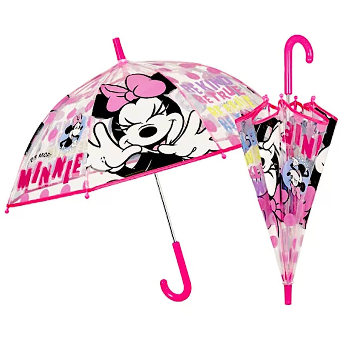 Głęboka bezpieczna parasolka dziecięca PERLETTI przezroczysta MYSZKA MINNIE