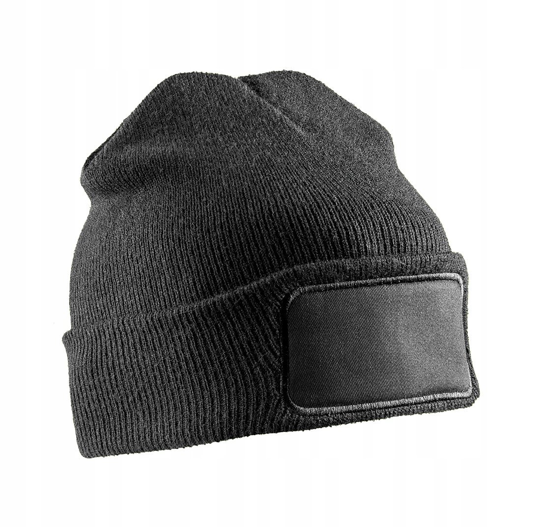 Czapka zimowa z grubego materiały z recyklingu Czarny r. U