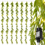 Balony i akcesoria - Kurtyna świetlna led sztuczne liście ruskus dekoracja na ścianę - miniaturka - grafika 1