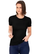 Koszulki i topy damskie - Trigema T-shirt damski z bawełny/elastanu, czarny, L - miniaturka - grafika 1