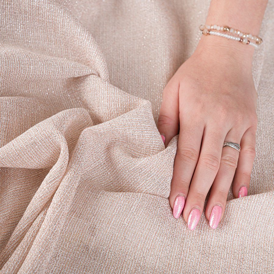 MIRELLA Zasłona gotowa na taśmie, szerokość 145 x wysokość 245cm, kolor nude/cielisty