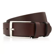 Paski - PASEK MĘSKI SKÓRZANY BRĄZOWY 110 CM ZE SREBRNĄ KLAMRĄ PAOLO PERUZZI PG-03-BRS-110 - miniaturka - grafika 1