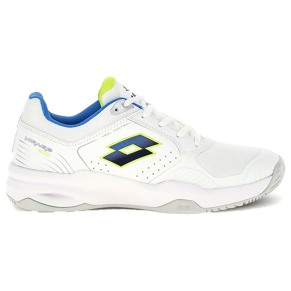 Męskie buty tenisowe Lotto Mirage 600 V Clay All White/Dodgers Blue/Acacia Green EUR 46