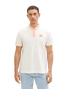 TOM TAILOR Męska koszulka polo, 1036428, biała, L, 10332 – Off White, L - Koszulki męskie - miniaturka - grafika 1