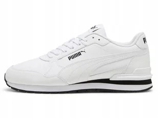 Skórzane sneakersy unisex ST Runner v4 PUMA White Black - Buty trekkingowe męskie - miniaturka - grafika 1