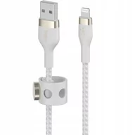 Kable USB - Belkin Kabel USB Lightning Braided Silicone 2m Biały CAA010BT2MWH - miniaturka - grafika 1