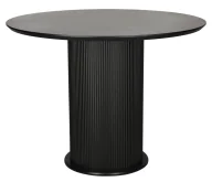 Stoły - Czarny okrągły stół z lamelami L6-D99 - miniaturka - grafika 1