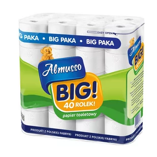 40 ROLEK 3 WARSTWY PAPIER TOALETOWY ALMUSSO BIG ! - Papier toaletowy - miniaturka - grafika 2