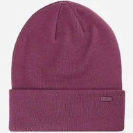 Czapki damskie - Czapka 4F Zimowa Beanie Damska Burgundowa 4FWAW25ACAPU622 Ciemny Fiolet - miniaturka - grafika 1