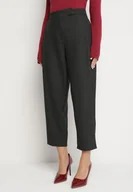 Spodnie damskie - Ciemnoszare Spodnie Garniturowe z Wysokim Stanem Lessara - miniaturka - grafika 1