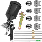 Pistolety malarskie - Pistolet Lakierniczy 3X Dysza Hvlp 1.4 1.7 2.0 mm Do Malowania Black - miniaturka - grafika 1