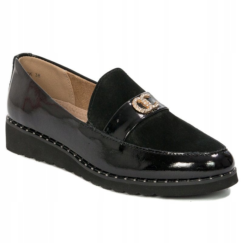 Mokasyny Filippo DP1515-23 BK Black skórzane r.39