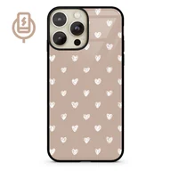 Etui i futerały do telefonów - Serduszka beż - iPhone 13 Pro Etui szklane flexible indukcyjne - miniaturka - grafika 1