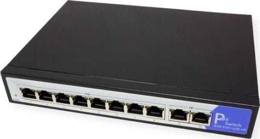 Switch Value Przełącznik VALUE PoE+ Gigabit Ethernet, 8+2 porty 21.99.1195