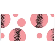 Podkładki na biurko - Podkładka na całe biurko Ananasy w kolorze różowym 120x60 cm - miniaturka - grafika 1
