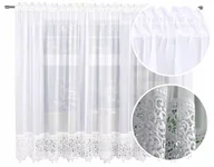 Firany - Firana Gotowa Z Gipiurą 170x300 Gładka Do Kuchni - miniaturka - grafika 1