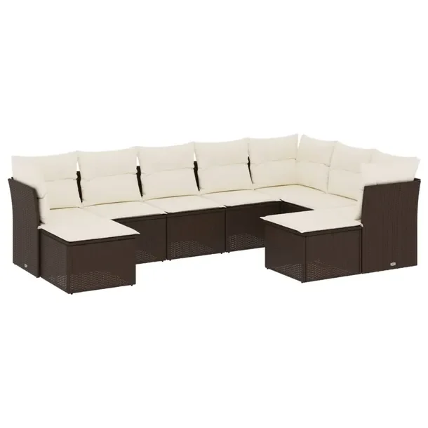 Zestaw mebli ogrodowych modułowych z rattanu PE brązowy 62 x 62 x 69 cm