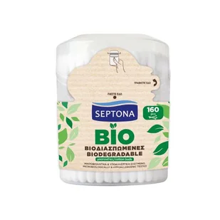 SEPTONA Ecolife Bio Biodegradowalne patyczki higieniczne, 160szt. - Waciki, płatki i patyczki kosmetyczne - miniaturka - grafika 1