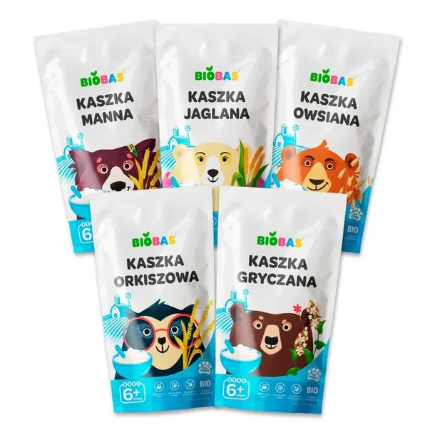 Kaszka Manna Orkiszowa Gryczana Jaglana Kaszka BIO dla Dzieci / BIOBAS