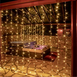KURTYNA ŚWIETLNA ZWISAJĄCE LAMPKI SOPLE 3x3M 300 DIOD - Oświetlenie świąteczne - miniaturka - grafika 4