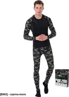 Koszulki sportowe męskie - R.E.I.S. US-VARDO - męska bielizna termoaktywna, dodatkowa izolacja przed zimnem, zestaw koszulka z kalesonami, 51% poliester, 34% nylon, 15% spandex L-XL - miniaturka - grafika 1