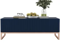 Ławy i stoliki kawowe - Nowoczesny Stolik kawowy Glamour prostokątny elegancka ława Granatowy Mat 110 cm - miniaturka - grafika 1