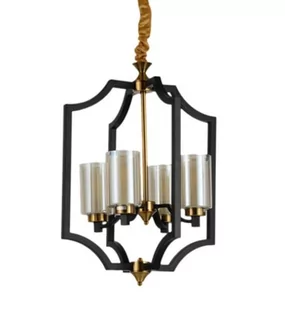 Lumina Deco Deco LAMPA WISZĄCA LOFT CZARNO-MOSIĘŻNA VIGATTO W4 LDP 1224-4 (BK+MD) - Lampy sufitowe - miniaturka - grafika 1