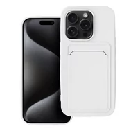 Etui i futerały do telefonów - Futerał CARD CASE do IPHONE 15 PRO biały - miniaturka - grafika 1