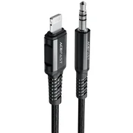 Kable - Acefast Acefast kabel audio MFI Lightning - 3,5mm mini jack (męski) 1,2m, AUX czarny (C1-06 black) C1-06-L-3,5mm black - miniaturka - grafika 1