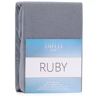 AmeliaHome AmeliaHome  Prześcieradło z gumką Frotte Szare RUBY 120-140x200+30 cm - Pościel - miniaturka - grafika 1