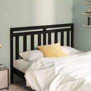 Inne meble do sypialni - Lumarko Wezgłowie łóżka, czarne, 166x4x100 cm, lite drewno sosnowe - miniaturka - grafika 1