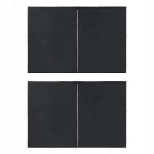 vidaXL Ścianki boczne do namiotu, 2 szt., z suwakiem, PE, antracytowe - Pawilony ogrodowe - miniaturka - grafika 4