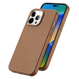 Dux Ducis Grit skórzane etui do iPhone 14 Pro Max elegancki pokrowiec ze sztucznej skóry (kompatybilne z MagSafe) brązowy - Etui i futerały do telefonów - miniaturka - grafika 2