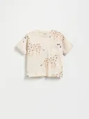 Bluzki dla niemowląt - Reserved - Bawełniany t-shirt z nadrukiem - złamana biel - miniaturka - grafika 1