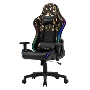 Fotel Gamingowy Z Oświetleniem Rgb I Modułami Bluetooth Czarny/Kamuflaż Z Imitacji Skóry Ml-Design - Fotele gamingowe - miniaturka - grafika 1