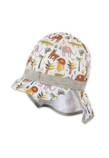 Sterntaler Unisex dziecięca czapka z daszkiem, ochrona karku, zwierzęta, czapka dziecięca, biała, normalna, biały, 43 - Czapki damskie - miniaturka - grafika 1