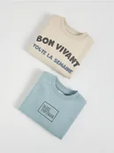 Bluzy i sweterki niemowlęce - Reserved - Bawełniana bluza 2 pack - niebieski - miniaturka - grafika 1