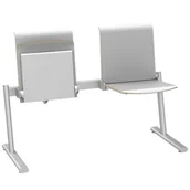 Wyposażenie miejsc publicznych - Ławka dwuosobowa L2 TPS1 automatyczne siedzisko w kolorze szarym - miniaturka - grafika 1