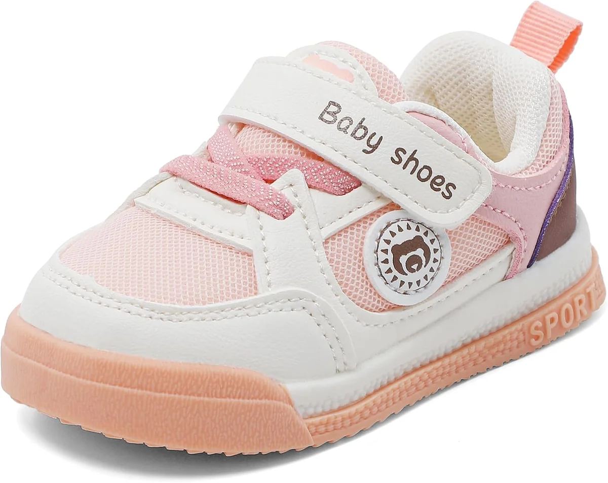 Buty pierwsze kroki dziecięce 21.5 EU miękkie antypoślizgowe różowe