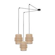 Lampy sufitowe - Nowoczesna lampa wisząca, beżowe abażury TK 5403 z serii CALISTO JUTA - miniaturka - grafika 1