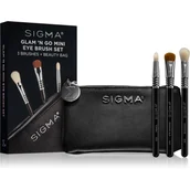 Pędzle do makijażu - Sigma GLAM ''N GO MINI EYE BRUSH SET - Zestaw 3 MINI pędzli do makijażu oka + kosmetyczka - miniaturka - grafika 1