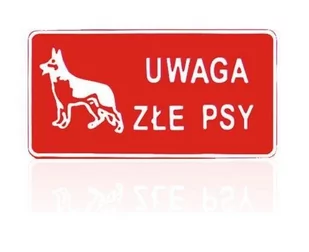 Tabliczka 15*29Cm Uwaga Złe Psy - Tablice i flipcharty - miniaturka - grafika 1