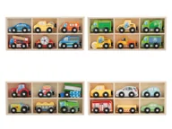 Samochody i pojazdy dla dzieci - Lupilu Zestaw 6 drewnianych samochodzików - miniaturka - grafika 1
