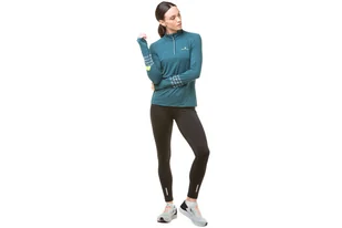 RONHILL Bluza biegowa damska AFTERHOURS 1/2 ZIP deep lagoon - Bluzy sportowe damskie - miniaturka - grafika 5