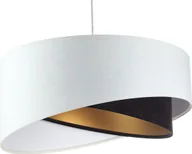Lampy sufitowe - Lampa wisząca Lumes Biało-czarna welurowa lampa wisząca - EXX22-Modera - miniaturka - grafika 1