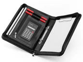 Teczki i aktówki - Solome, Teczka konferencyjna biwuar z kalkulatorem, A5, czarna - miniaturka - grafika 1